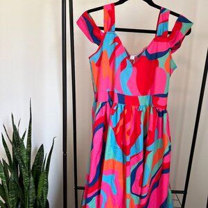 Bright Color Patterned Maxi Dress